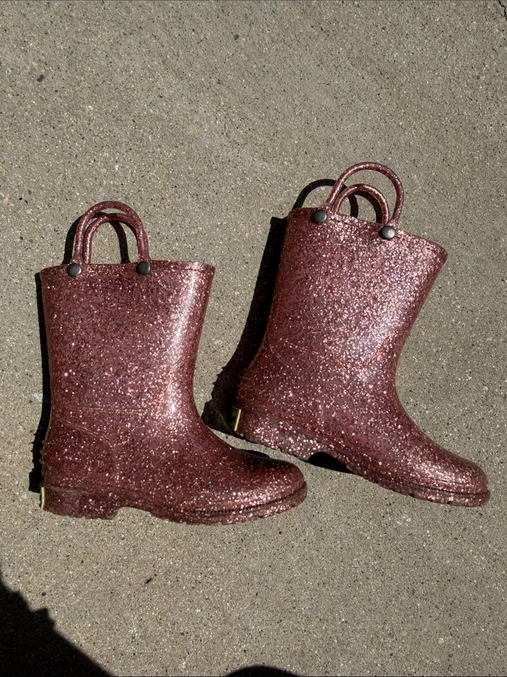 Western Chief Kids Glitter Rain Boots in Rose gold 11